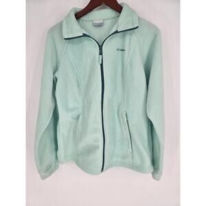 Columbia Mint Green Fleece Full Zip Jacket Zip Pockets Women's L